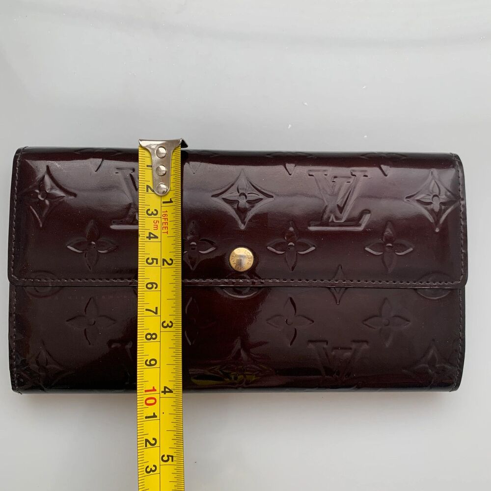 Louis Vuitton vernis patent Leather amarante long wallet tn0191 authentic with - Picture 7 of 9